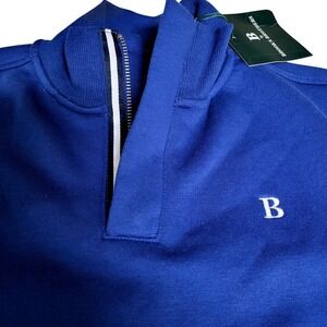 B‎ by Brooks Brothers Kids Blue Quarter Zip B Logo Sweatshirt Size 12Y